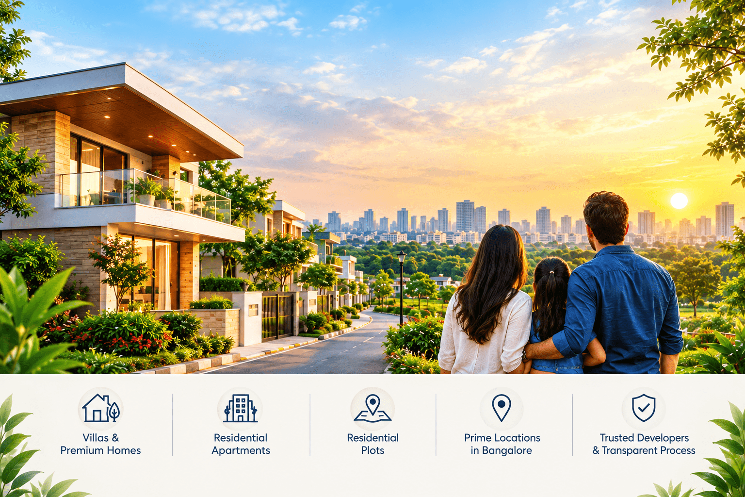 Residential property developers in Bangalore featuring modern villas and residential communities